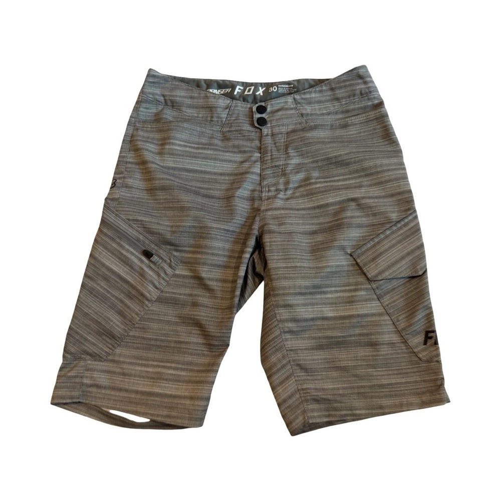Fox Racing Ranger Mens Size 30 Grey Striped Mountain Bike MTB Shorts Utility